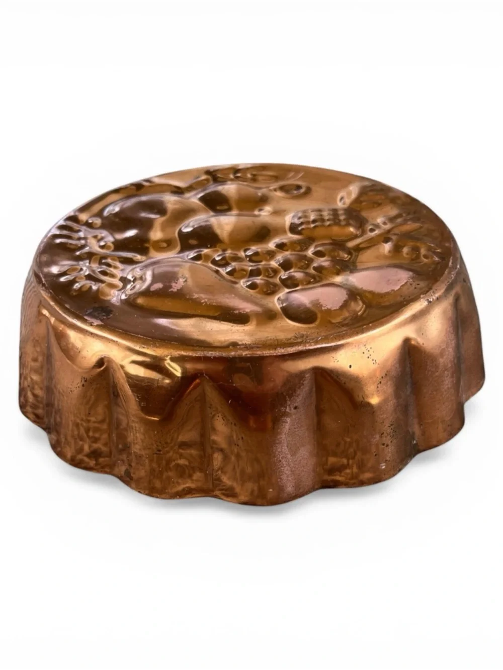 3pcs VINTAGE COPPER 8.5 INCH TIERED RING MOLD FROM PORTUGAL Fruit mold oil can